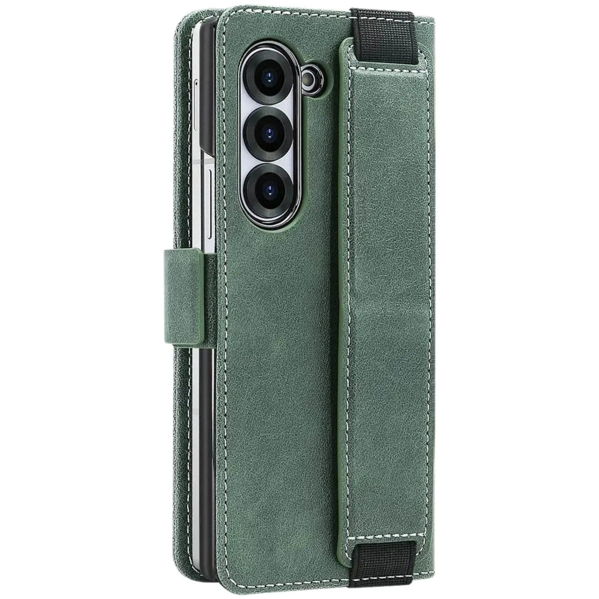 Commuter C1 Galaxy Z Fold leather wallet case rear view