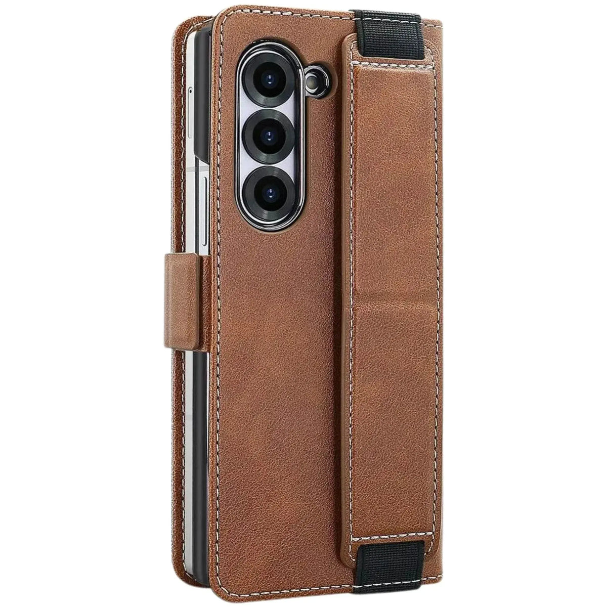 Commuter C1 Galaxy Z Fold case elastic-band kickstand in use