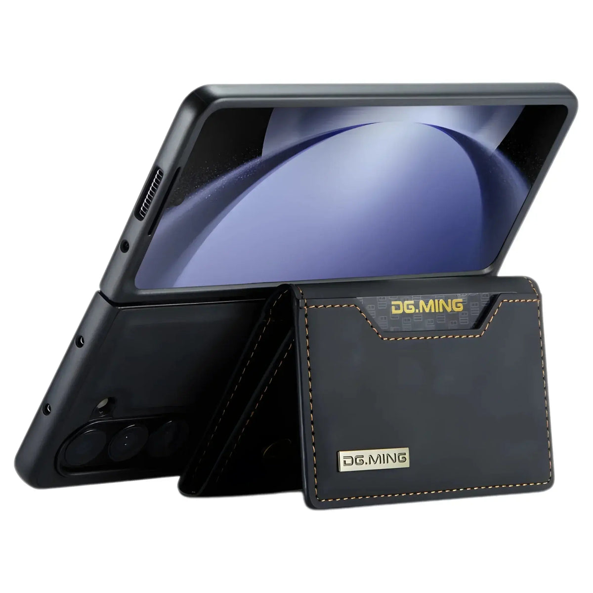 Nomad C1 Galaxy Z Fold wallet unit used as a kickstand