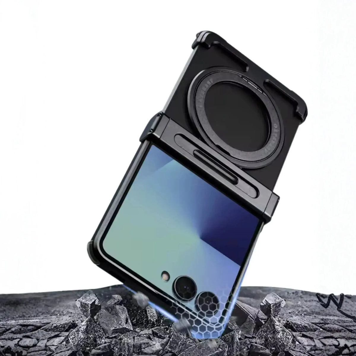 Z Flip Metal Ring Stand Case