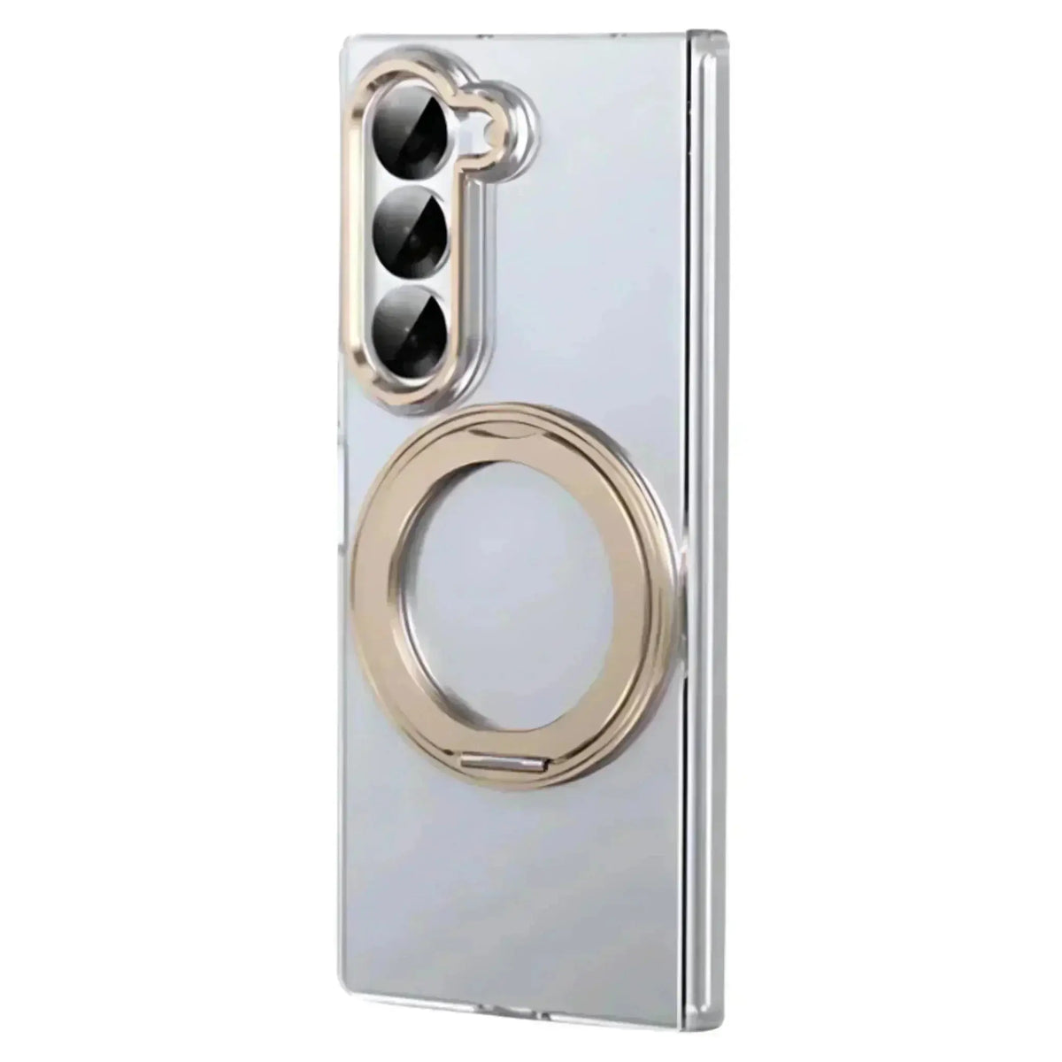 Axon M1 clear magnetic case with rotating ring for Samsung Galaxy Z Fold - Gold